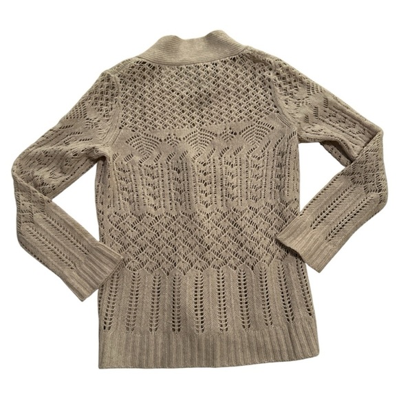 Field Flower, size large : Women's Beige Cardigan Sweater,knit multiple patterns - Picture 5 of 9